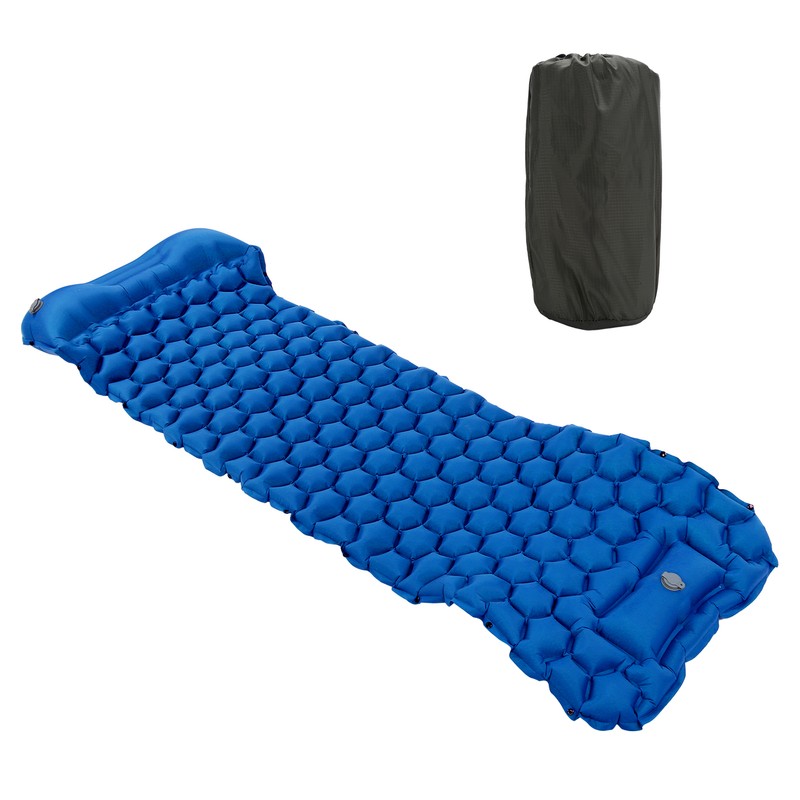 Camping Sleeping Pad Mat Foot Press Inflatable Cushion Mattress for