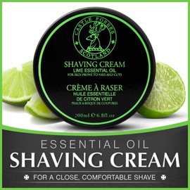 Castle Forbes Lime Shaving Cream For Men, 6.8 fl.oz. | Moisturizing Smooth Shave Lather w/ Essential Oils | Protects All Skin Types From Razor Burn & Irritation | Luxury Grooming & Beard Care