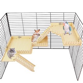 Hamster Wooden Platform,Chinchilla Cage Accessories,Hamster Ladder,Wooden Platform Jumping Board Climbing Ladder for Small Animal & Chinchilla, Guinea Pig, Hamster, Rat Cage