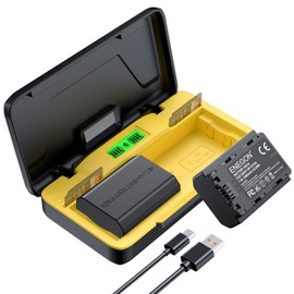 ENEGON NP-FZ100 20W Dual-Battery Memory Fast Charger Set Compatible with Sony Alpha 7 iv,Alpha 7 iii,A9,A9R, A6700, A6600,FX3, FX30,A1, 2-Pack 2280mAh Batteries,SD Card Slot, LCD Display（3000mAh）