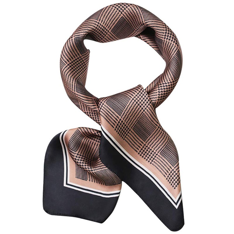 AIKOO Scarf, Women's, Hair Ornament, Silk, Leopard Print, Office, Thin,