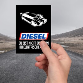 Diesel Funny Car Sticker - Generic: Polyvinyl Chloride, Sticker, Black, Humorous, Car, Anti Electric Car