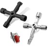 Changbloom 2 Pcs Multifunctional 4 Way Sillcock Key Wrench Set,