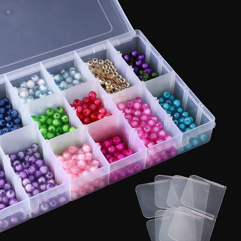 Opret 2 Pcs 36 Grids Plastic Jewellery Organiser, Clear Storage
