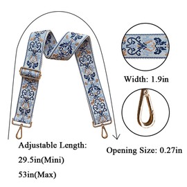 FNMAOAO Ladies Purse Strap Crossbody Floral Strap for Bag Plus Size Shoulder Bag Belt Replacement