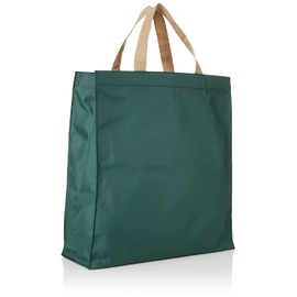 Yuisha 3L13-01 Tote Bag, Eco Bag, Square Shape, Gusset, Dog Pattern, Khaki, Approx. Length 14.2 x Width 13.0 x Depth 4.7 inches (36 x 33 x 12 cm), WHOLLY Compact, Foldable, Shopping Bag
