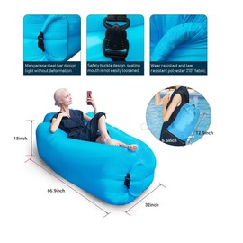 FainFun Inflatable Beach Sofa, 200 x 70 cm Sofa, Inflatable Outdoor Camping, Air Sofa, Inflatable Couch Sofa, Camping, Camping Sofa, Inflatable with Portable Package, Blue