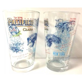 Pacfico Pacifico Clara New York L/E - 16 oz Pint Glass Set of Two (2) Glasses - New & FS