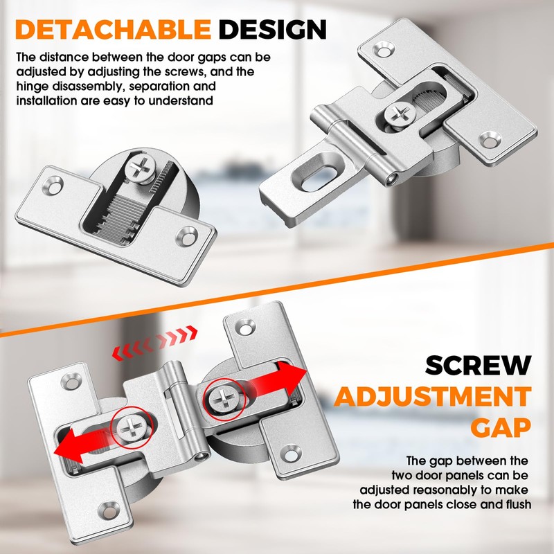 Mdkave 180-Degree Bifold Door Hinges,Bifold Cabinet Door Hinge,Double Cup Concealed