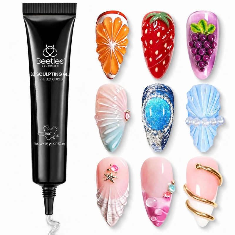 Beetles Gel Esculpido 3D Transparente para Uñas 15 ml