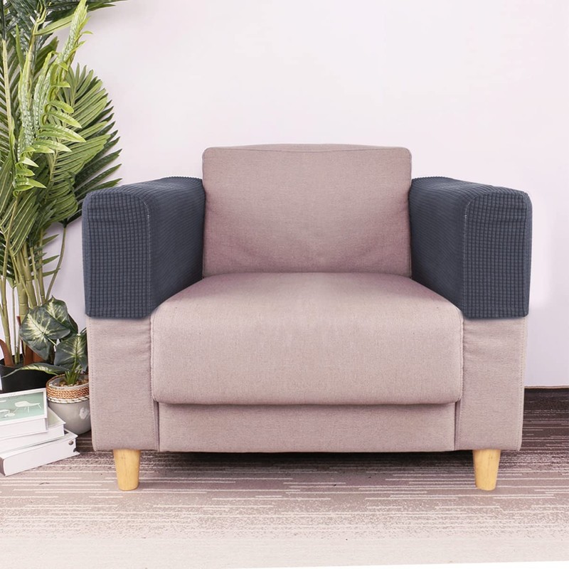 Sewroro Couch Arm Covers 2 Pcs Polyester Anti- Slip Armchair