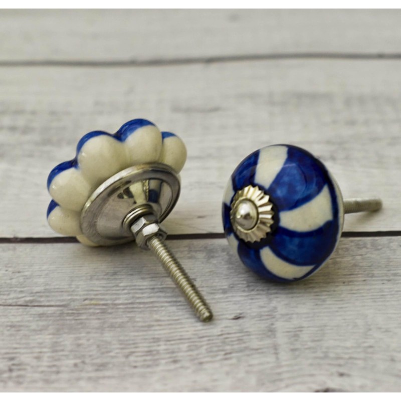 ARTISNO Blue & White Ceramic Knobs Kitchen Cabinet Drawer Knobs