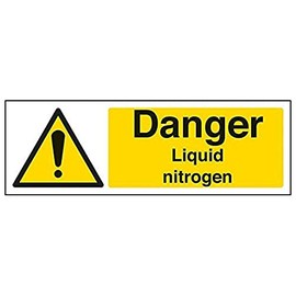 Vsafety 6A046AX-S'Danger Liquid Nitrogen' Sign, Landscape, 300 mm x 100 mm (Pack of 3)