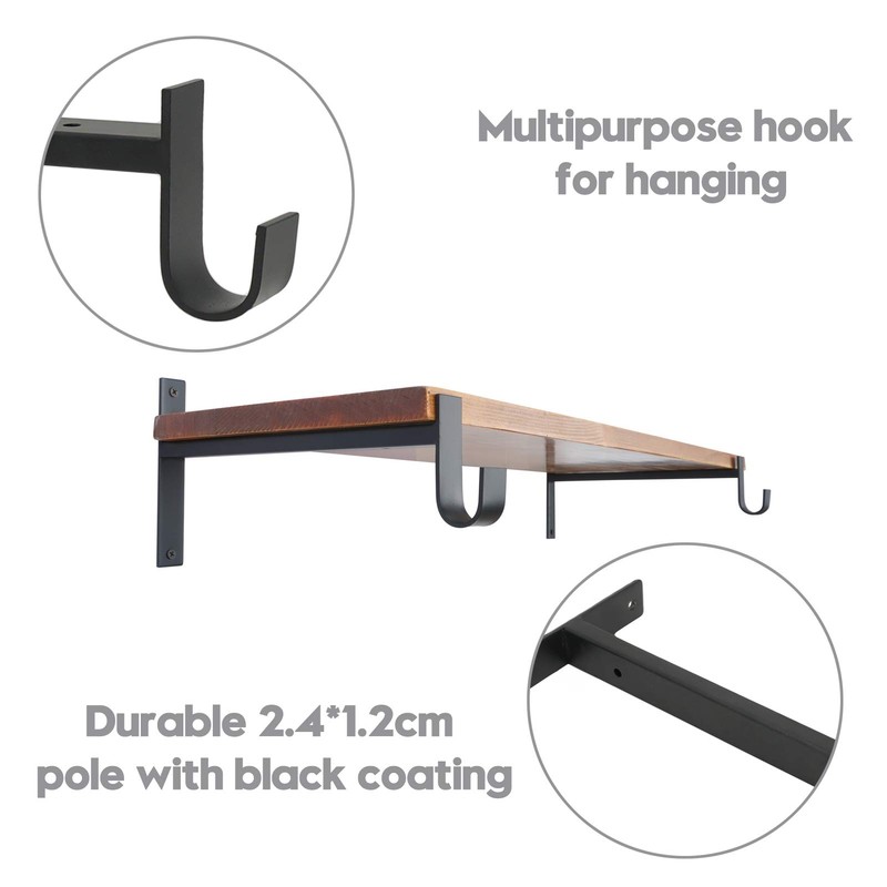 AddGrace Closet Rod Bracket Heavy Duty Shelf Brackets 12 Inch