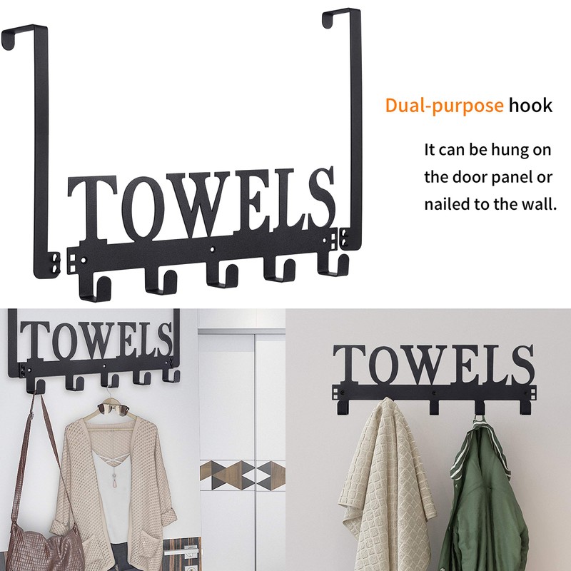 Kuhome Over The Door Hooks, Towel Holder for Bathroom, Door