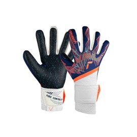 Reusch Pure Contact Fusion Adult Goalkeeper Gloves with Negative Construction, Blue/Orange/Black, 10.5