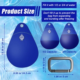 Anglekai 16PCS Pool Cover Weights, Heavy-Duty Swimming Pool Cover Hanging Bag Water Weights Bags for Above Ground Pool with 16P Hooks