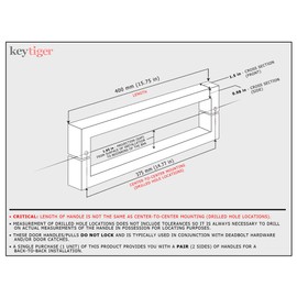 16 Inch Length Stainless Steel Door Handles Brushed Nickel Satin Finish, Modern Front Door Handle Pulls for Glass Wood Fiberglass Exterior Interior Doors Sliding Doors Barn, Square Rectangular Bar