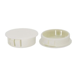 VictorsHome Hole Plugs Plastic 30mm (1-3/16") Fit for 29.5-30mm Diameter Locking Hole Tube Flush Type Panel Plugs Fastener Cover for Kitchen Cabinet Furniture Off White 25 Pcs