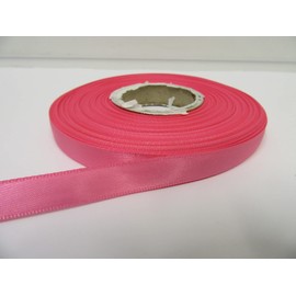 2 metres x 10mm Satin Ribbon Candy Bright Pink Double Sided 10 mm 1cm