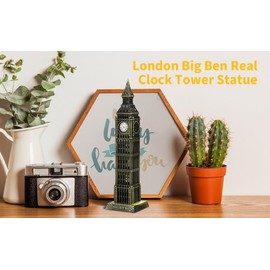 Homoyoyo 3PCS London Big Ben Real Clock Tower Statue England Landsmarks Model Metal UK Building Model Collectible Figurine for Home Decor, Tourism Souvenir Decoration