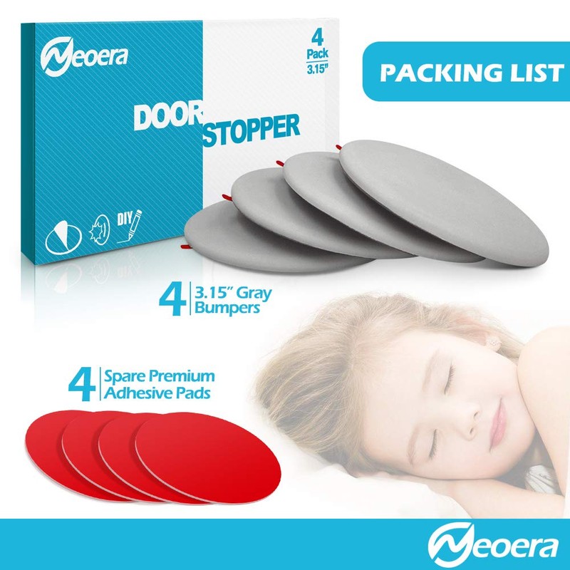 Neoera Door Stopper Wall, 3.15" Round Soft Rubber Door Stop,