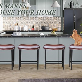 Bifaunvogel Bar Stool Cover Rectangle Set of 2 Waterproof PU Counter Height Bar stools Slipcovers Saddle Stool Slipcover Bench Seat Protector Backless Bar Stools Covers Coffee