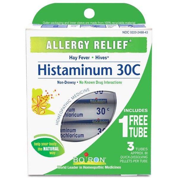 Boiron Histaminum Hydrochloricum 30C (Pack of 3 80-Pellet Tubes) Homeopathic Medicine for Allergy Relief