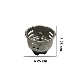 VARNAHOME Stainless Steel Junior Duo Strainer Replacement Basket/Stopper for Bar and Prep Sinks Drains 6 Pack