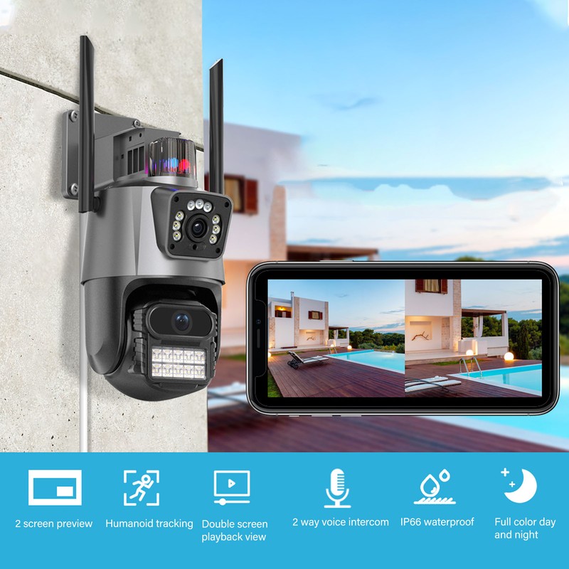 8MP Security Camera Outdoor HD WiFi Security Camera 360 Degree