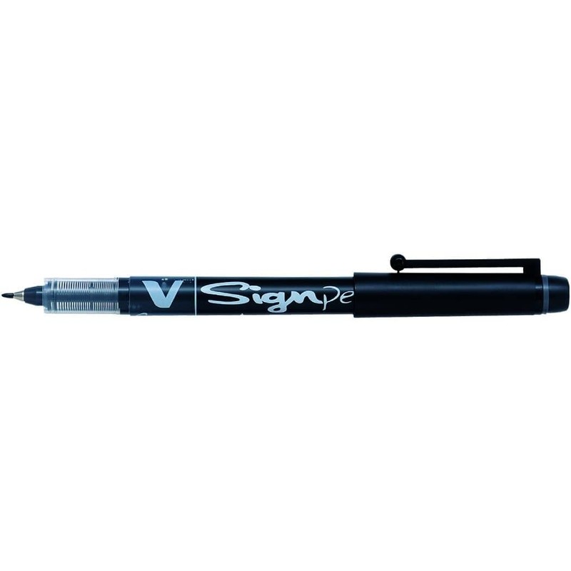 PILOT V Sign Pen Medium Tip 0.6mm Black (Pack of