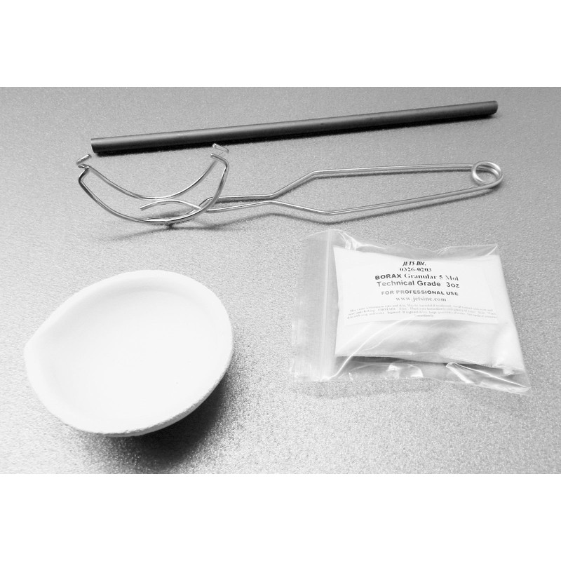 Torch Melting Gold Silver Kit Crucible Borax Handle Rod Melt