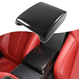 Car Armrest Cushion forJaguar F-Type 2013-2025+ ABS Carbon Fibre Auto Center Console Pad Trim, Waterproof Armrest Box,Car Armrest Seat Box Cover Protector Accessories (Carbon Fibre Pattern)