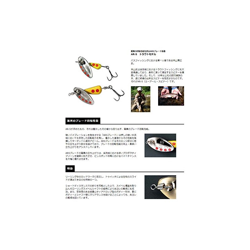 SMITH LTD Spinner AR Spinner Trout Model 10mm 2.1g Chart