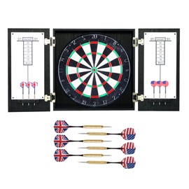 Winchester Dartboard Cabinet with Sisal Fiber for Steel Tip Darts - Black Finish