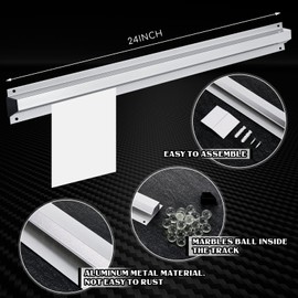 Henoyso 2 Pieces Restaurant Ticket Holder Receipt Holder Aluminum Order Ticket Rack Silver Kitchen Slide Check Rack for Office Cafes Pubs(24 Inch,No Slot)