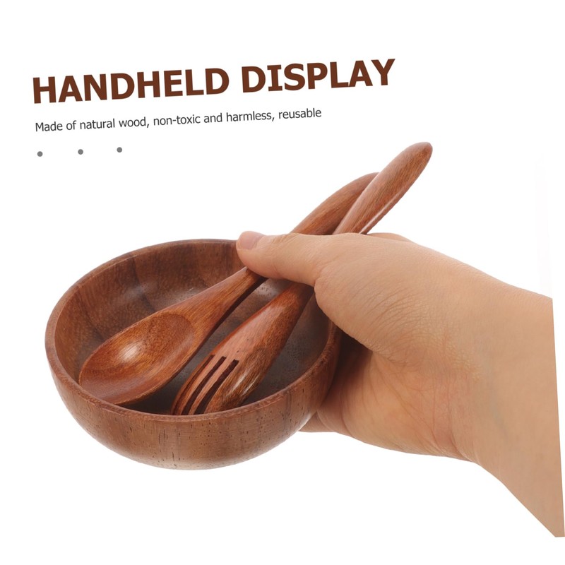 SHOWERORO Wood Salad Bowl Set Salad Serving Bowl with Lid