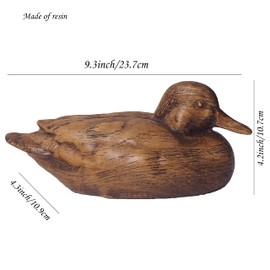Hymmah Duck Home Decor Statue Rustic Home Decorations for Living Room, Boho Sculpture Resin Animal Collectible Figurines for Indoor Decor