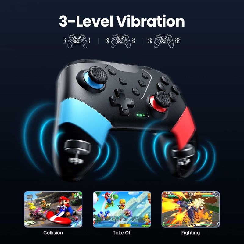 VOYEE Switch Controllers Compatible with Switch/Lite/OLED/Windows, Programmable RGB Flash LED,