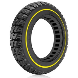 Felixstory 10x2.0 Off road Solid tire, Replaceable 10x2/54-152 10x2.125 OEM Tires, Fit for TurboAnt X7 Pro X7 Max Gotrax G4 G Max Ultra Electric Scooter, 10 Inch Front Rear Tubeless Tire Yellow 1pc