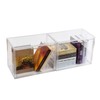 BOHOIDEE 2PACKS Clear Book Storage Organizer for Bookshelf, Plastic Stackable