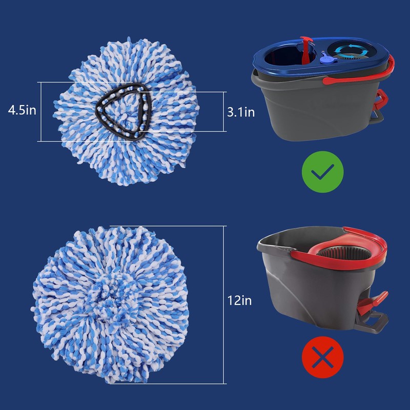 4 Pieces Mop Replace Head Set Compatible with O Cedar