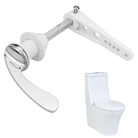 1PCS Alloy Toilet Cistern Lever Flush Handle,Universal Fit Metal Toilet Flush Lever,Victorian Style Toilet Handle,Toilet Flush Handle,Replacement Flush Lever Kit for Toilet WC Cistern Tank(Silver)