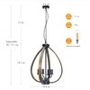 16.4" Farmhouse Chandelier,4-Light Rustic Dining Room Hanging Light Fixture Over