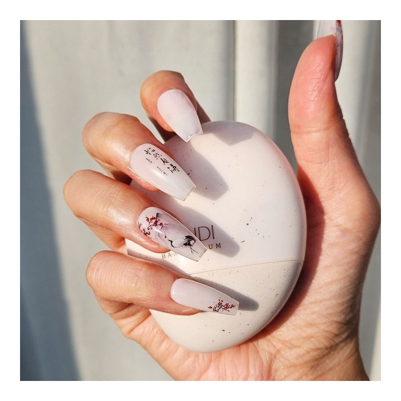 Flower and Bird Handmade Nail Tips - Long Point /