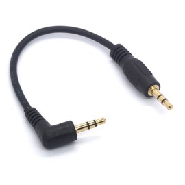3.5mm Audio Cable 90 Degree 3.5 Male to Male Headphone Adapter Auxiliary Jack Stereo Aux Lead for Car Smartphones Tablets MP3 Echo (25 CM)