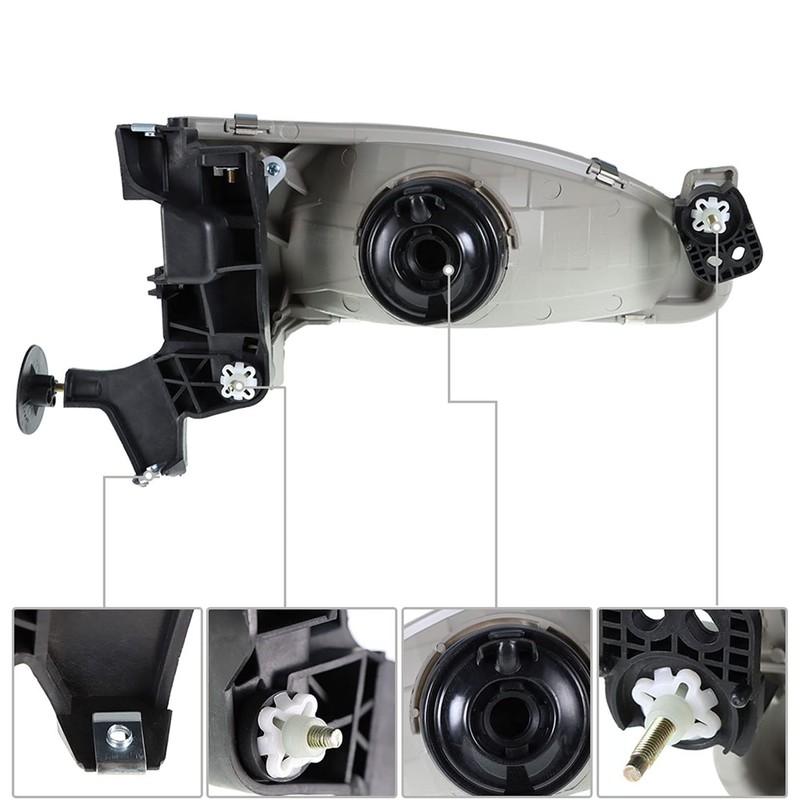 LABLT Replacement for 1998 1999 2000 Corolla Headlamps Chrome Housing