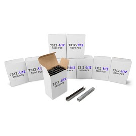 IDL Packaging Heavy Duty Staples for Plier HSP-12, 7/16" x 1/12" x 0.04" (10 Boxes, 50000 Pcs) - Non-Rusting, Durable Industrial Staples
