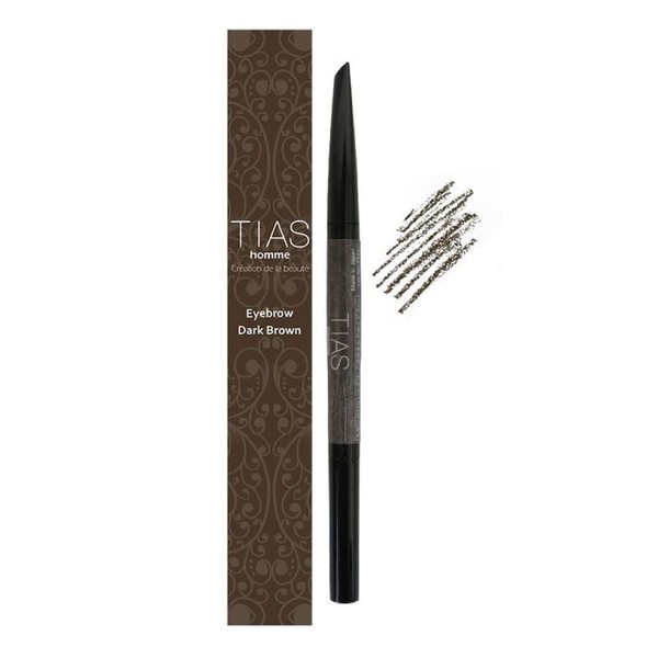 TIAS Homme Men's Eyebrow Pencil, Dark Brown, Made in Japan, Eyebrow Brush, Men's Cosmetics, Eyebrows