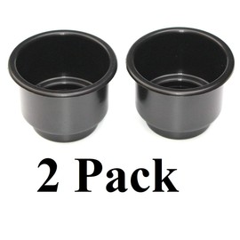 3 5/8 Black Jumbo Cup Boat RV Car Truck Poker Pool Table Sofa Inserts Large Size - 2 Pack (2)